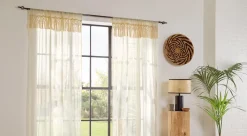 Atmosphera Voilage Coton Macra Ivoire 140X260Cm- Textile Deco