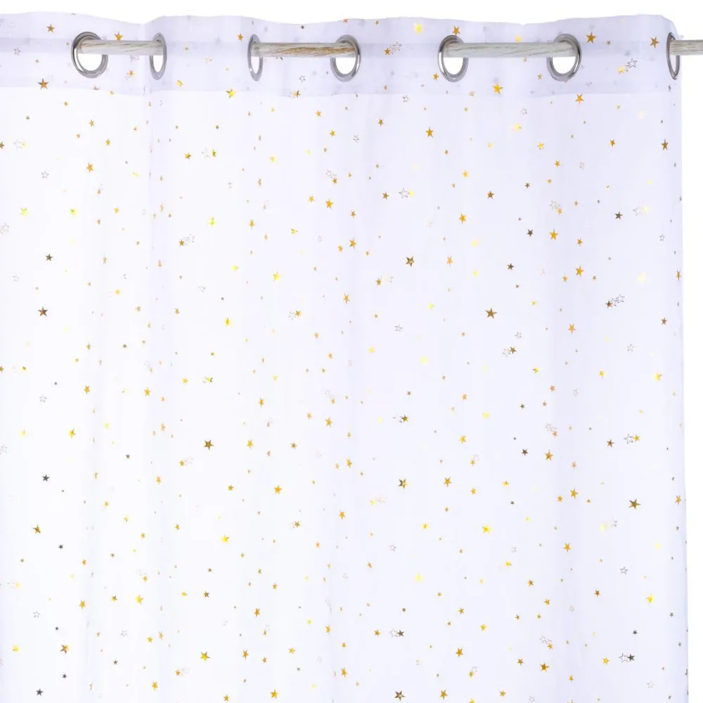 Atmosphera Voilage Etoiles Or D.140X250- Voilage Et Rideau Enfant