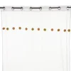 Atmosphera Voilage Pompons Rose Ocre- Voilage Et Rideau Enfant